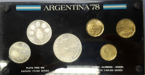 6 Monedas Argentinas Futbol Plata Mundial 78 Año 1978 1