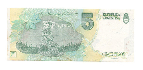 Billete Argentina 5 Pesos Convertibles 1 Diseño Bot 3030 Sc- 1