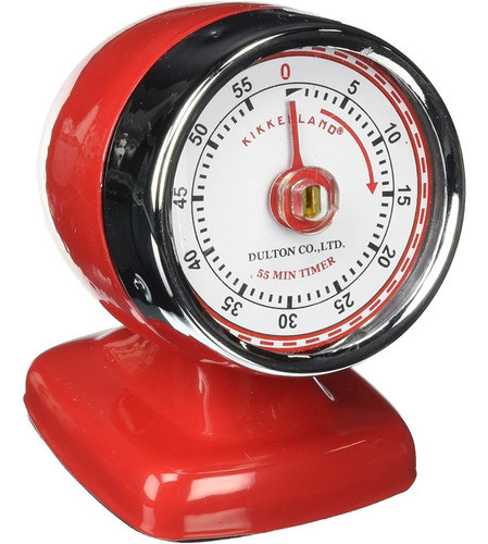 Temporizador De Cocina Vintage Kikkerland, Color Rojo 0
