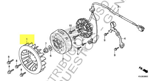 Ventilador Estator Honda Elite 14-17 Original Genamax 1