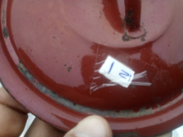 1/2ñ-antigua Tapa Para Olla Enlozada Marron 17,4cm Diametro 1 1/2ñ-antigua Tapa Para Olla Enlozada Marron 17,4cm Diametro 1