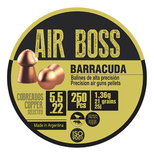 Balines Apolo Air Boss Barracuda 5,5 Cobreados 22gr X250 0