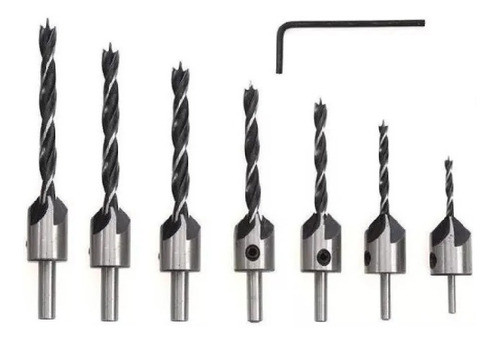 Kit Fresa Avellanador 3 4 5 6 7 8 Y 10 Con Mecha Madera 0