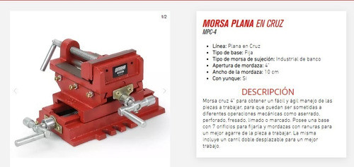 Morsa Plana En Cruz 100 Mm 4 Base Desplazable Taladro 1