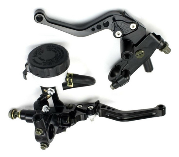 Jogo Manetes Preto  Embreagem Freio Burrinho Moto Universal 0