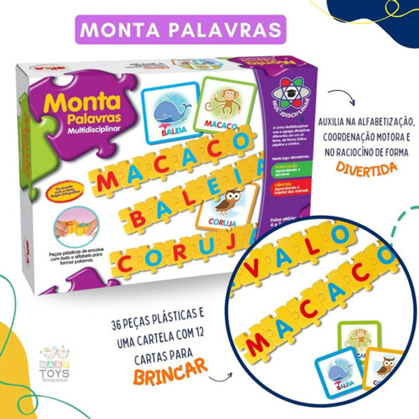 Kit Educativo Monta Palavras E Pinos Mágicos 500 Peças 1