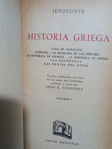Jenofonte Historia Griega Anábasis Vida De Agesilao Repúblic 0