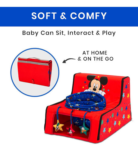 Asiento Portátil Mickey Mouse Para Bebés, 44x53x35 Cm 1