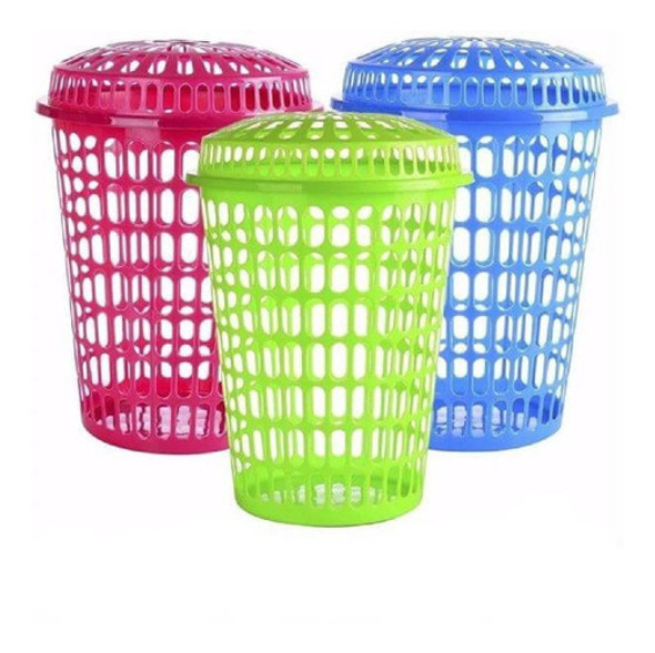 Cesto Canasto Plástico Grande Para Ropas Colores Varios 0