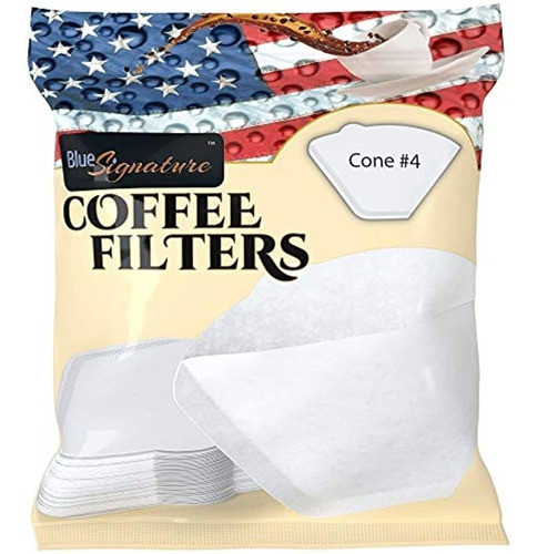 Filtros De Cafe De Cono # 4, Papel De Cono De Filtros De Ca 0
