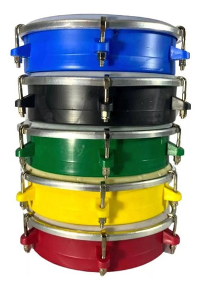 Tamborim 6  Pol, Abs Pele Leitosa - Batuka (1unid) + Baqueta 1