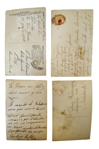 Postal Antigua De Niño Pintada Y C/ Manuscrito 1908/25 1