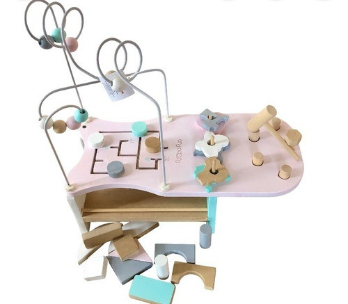 Banco Didáctico De Madera 5 En 1 Línea Deco/ Pastel Rosa Bb 1