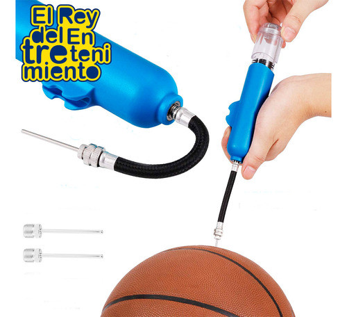 Inflador Doble Accion P/ Bici Pelota Fútbol Basket- El Rey 1