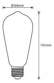 Lámpara Led 10w Multifilamento Vintage Edison Ilumina 100w 1