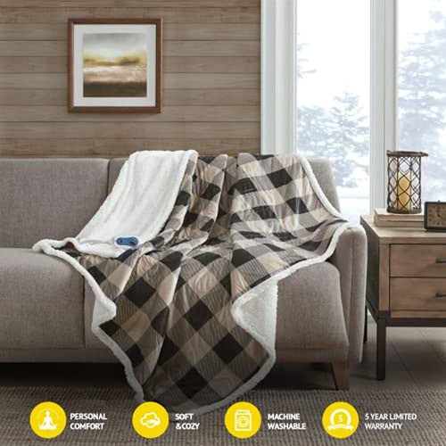 Woolrich Linden Mink To Berber Electric Blanket Cozy Bedding 1