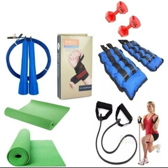 Kit Set De Ejercicio Entrenamiento + Muñequeras De Regalo 0