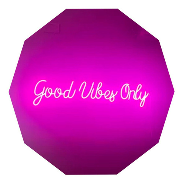 Cartel Good Vibes Only Neón Led / Frases / Personalizado 0