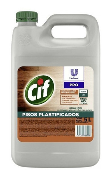 Limpiador Pisos Plastificados Cif Profesional Bidón 5 L 0