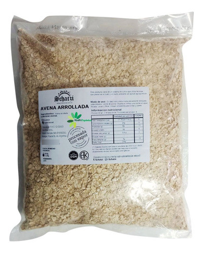 Avena Arrollada Orgánica X 1.5 Kg Schatzi Libre Ogm X 3 Uni 1