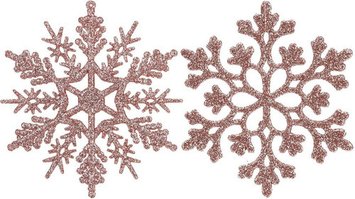 36 Adornos De Navidad Estilos Copos De Nieve 10cm Dorado 0