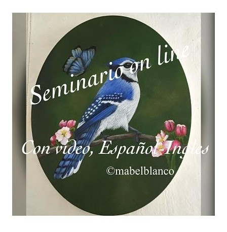 Seminario De Pintura Hiperrealista -blue Jay Y Mariposa Azul 0