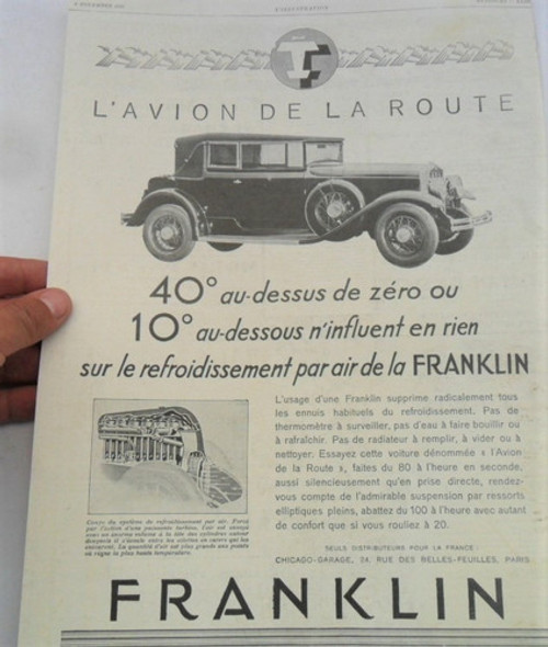 Franklin 1929 Antiguo Publicidad Revista No Folleto Auto 0