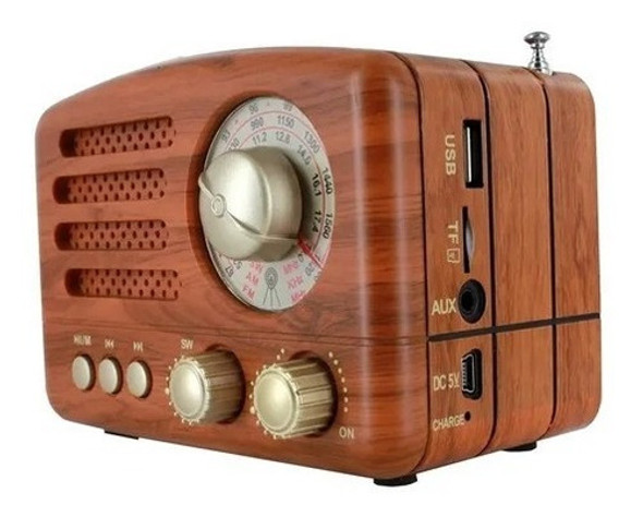 Radio Vintage Retro Bluetooth Usb Microsd Fm Am Mk-615bt 1