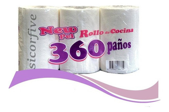 Rollo De Cocina New Pel 360 X 12 Unidades Con Pre Corte Blan 0