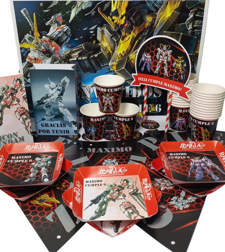 Cotillón Infantil Personalizado X 15 Robot Gundam 0
