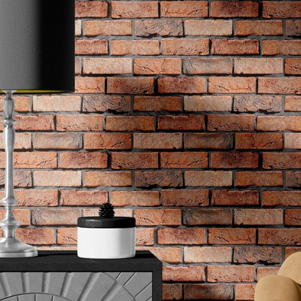 Papel De Parede Tijolinho Marrom Lavável Sala E Quarto 5m 0