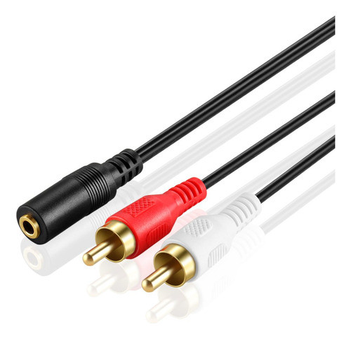 3,5 Mm 1/8  Auxiliar Audio Hembra A Rca Macho Cable Compuest 0