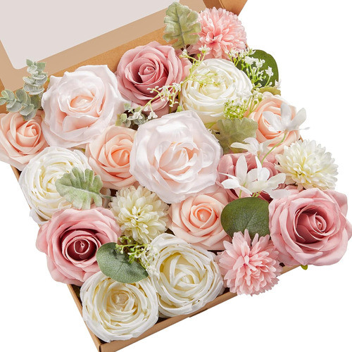 Flores Artificiales Combinadas Realistas Color Blanco / Rosa 0