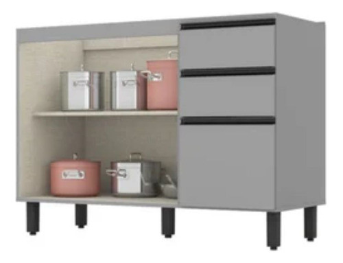 Bajo Mesada Belize 2 Puertas, 3 Cajones- Ártico 1