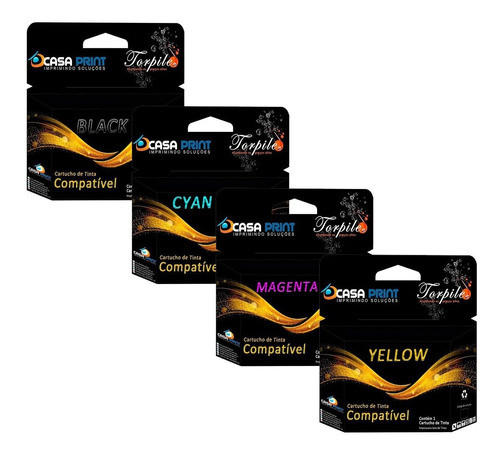 Kit 4 Cartuchos Compatível Com Epson 103 Cmyk | Tx550w T40w 1