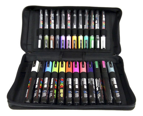 Marcador Uni Ball Posca Pc-3m + 5m Pack X 24 Canopla 0