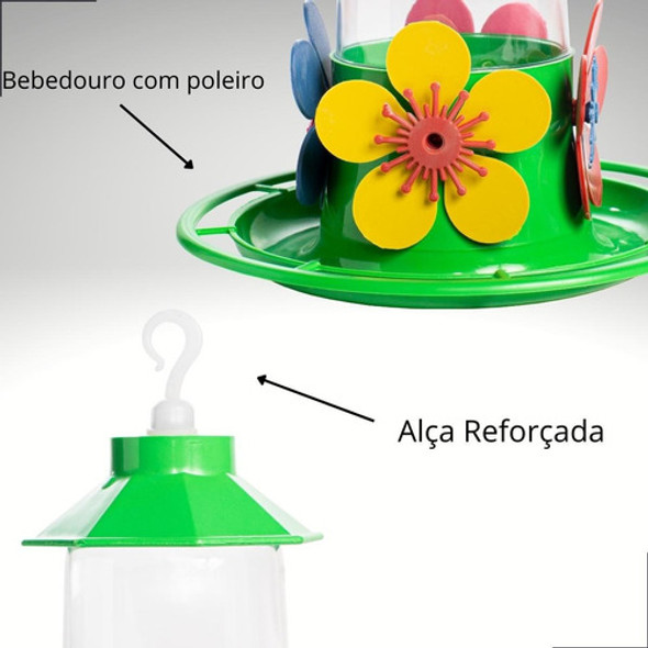 Bebedouro Tratador De Beija Flores Colibri 250ml Mais Néctar 1