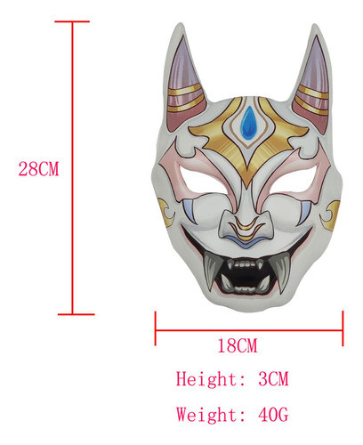Máscara Do Diabo Japonês Durável Decorativo Branco 1