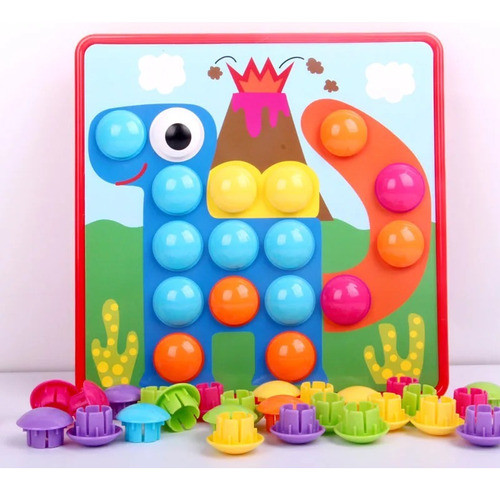 Juguete Arte Clavijas Botones Montessori Niños Didáctico 1