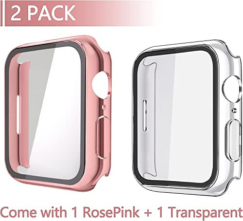 Protector Para Apple Watch S 9/8/7 41mm Rosa Y Clear 1