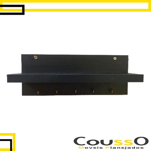 Porta Chaves Perfeito Para Organizar Prateleira De Mdf Preto 1