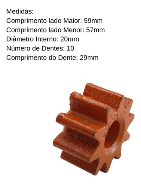 Pinhão Da Cremalheira Para Betoneira Bm 330l Metalpama 30343 1