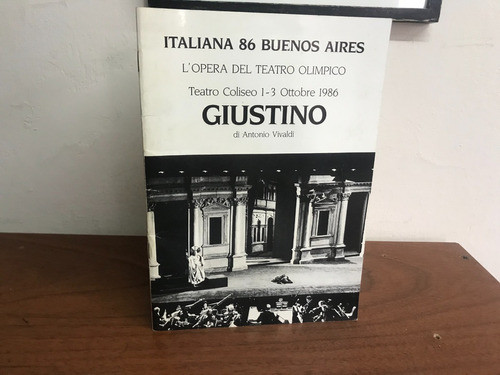 Giustino Antonio Vivaldi Programa 1986 Teatro Coliseo 0