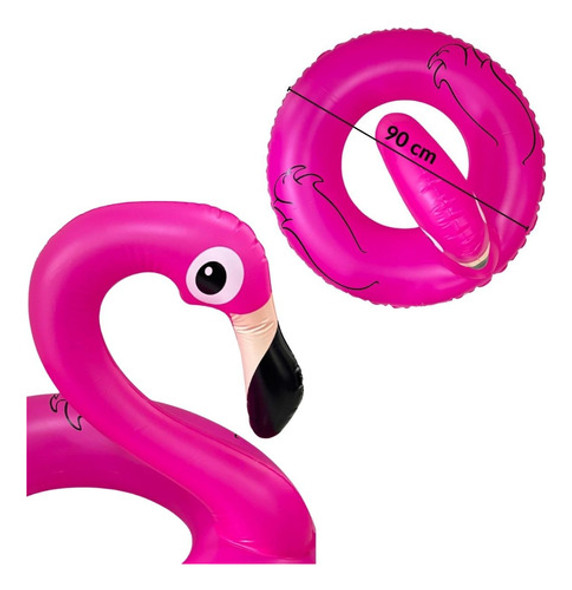 Boia Inflável De Flamingo Rosa Importway 90cm Para Piscina 1