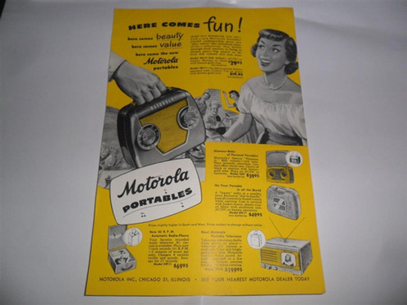 Antigua Publicidad 1949 Motorola Portables Grabador 0
