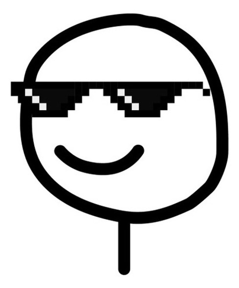 2 Calcomanías Ploteo Meme Anteojos 14 Cm. 0