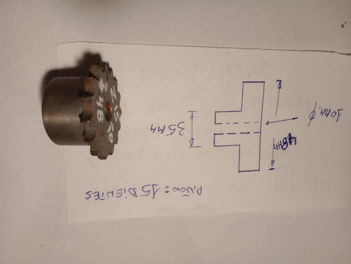 Piñones De Cadena Para Industria 3-8 PuLG Z 15 Eje 10 Mm 1