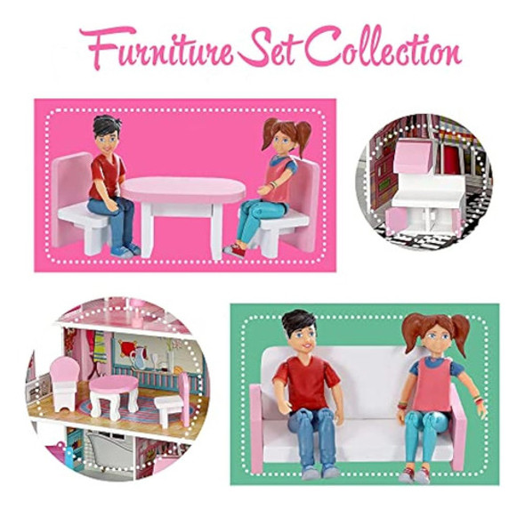 Juego De Muebles De Casa De Muñecas De Madera De Beverly Hil 1