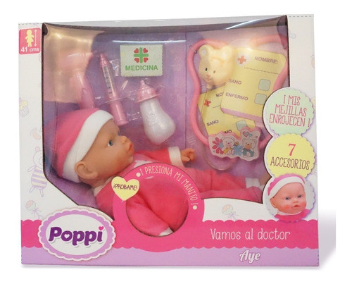 Muñeca Bebe Aye Poppi Vamos Al Doctor 27030 Babymovil 0