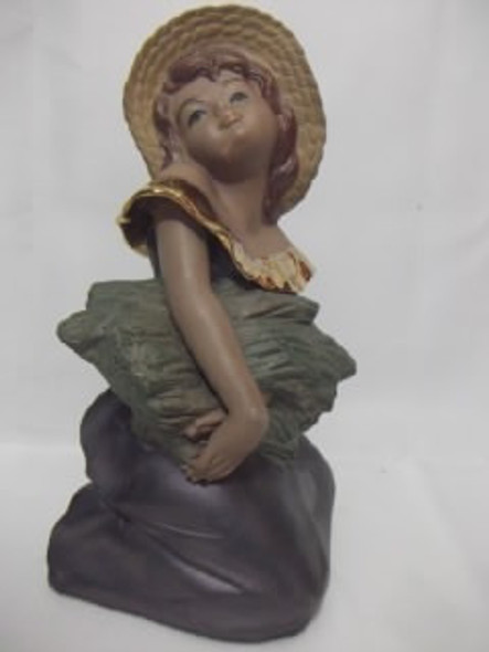 B. Antigo - Estatueta De Menina Em Porcelana Espanhola 0